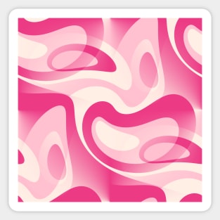 Feeling Groovy - 60's Retro Mod Abstract In Raspberry, Blush Pink, and Cream Sticker